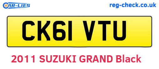 CK61VTU are the vehicle registration plates.