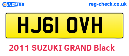 HJ61OVH are the vehicle registration plates.