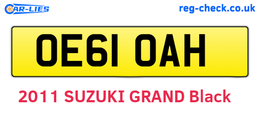 OE61OAH are the vehicle registration plates.