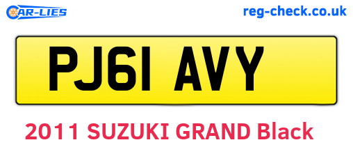 PJ61AVY are the vehicle registration plates.