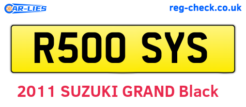 R500SYS are the vehicle registration plates.