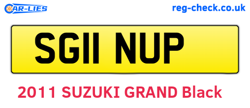 SG11NUP are the vehicle registration plates.