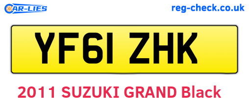 YF61ZHK are the vehicle registration plates.