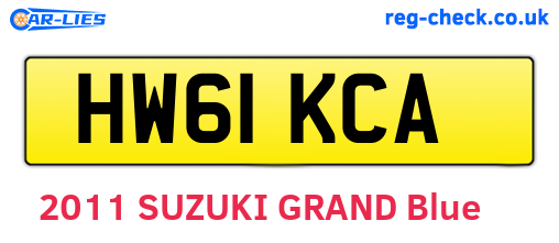 HW61KCA are the vehicle registration plates.