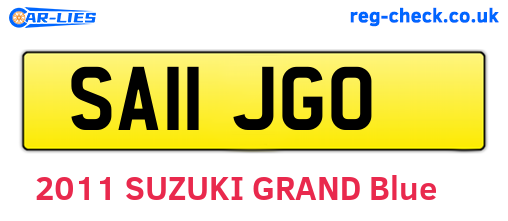 SA11JGO are the vehicle registration plates.