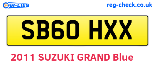 SB60HXX are the vehicle registration plates.