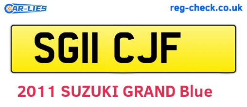 SG11CJF are the vehicle registration plates.