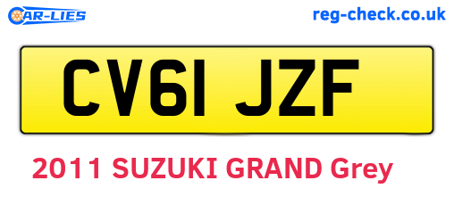 CV61JZF are the vehicle registration plates.