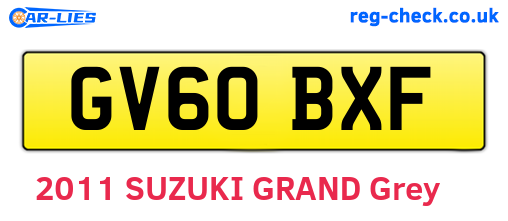 GV60BXF are the vehicle registration plates.