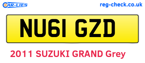 NU61GZD are the vehicle registration plates.