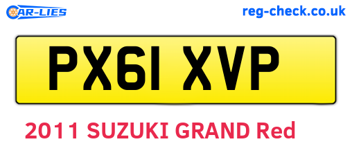 PX61XVP are the vehicle registration plates.