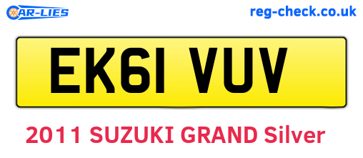 EK61VUV are the vehicle registration plates.