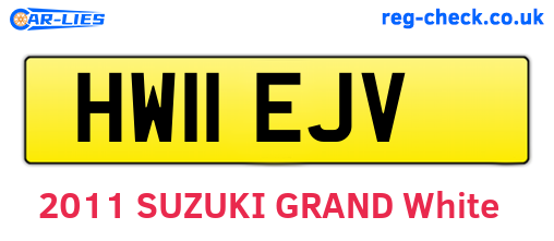 HW11EJV are the vehicle registration plates.