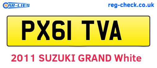 PX61TVA are the vehicle registration plates.