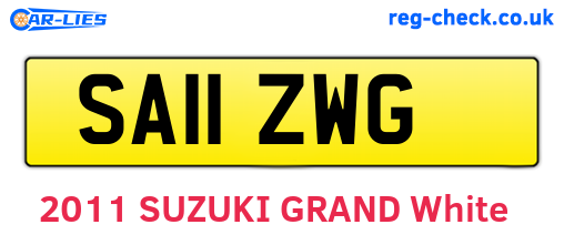 SA11ZWG are the vehicle registration plates.