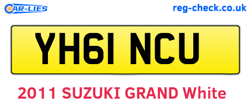YH61NCU are the vehicle registration plates.