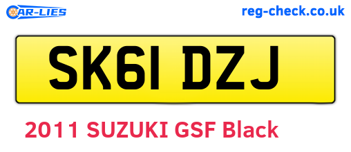SK61DZJ are the vehicle registration plates.