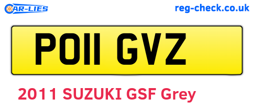 PO11GVZ are the vehicle registration plates.