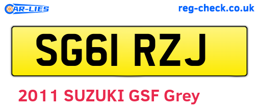 SG61RZJ are the vehicle registration plates.