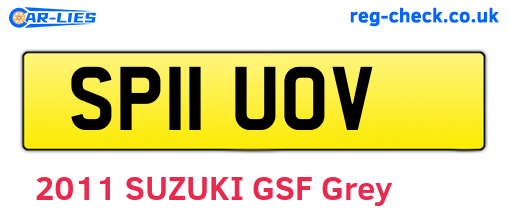 SP11UOV are the vehicle registration plates.