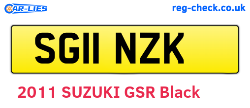 SG11NZK are the vehicle registration plates.