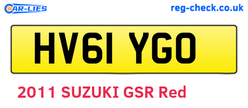 HV61YGO are the vehicle registration plates.