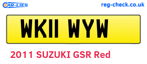 WK11WYW are the vehicle registration plates.