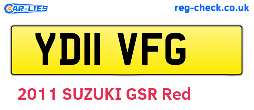 YD11VFG are the vehicle registration plates.