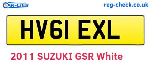 HV61EXL are the vehicle registration plates.
