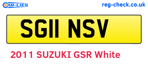SG11NSV are the vehicle registration plates.