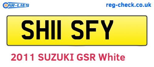 SH11SFY are the vehicle registration plates.