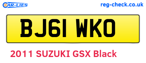 BJ61WKO are the vehicle registration plates.