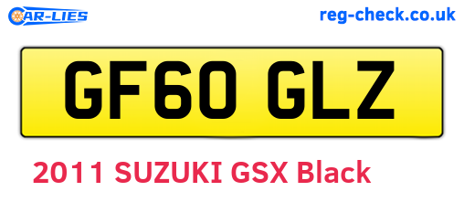 GF60GLZ are the vehicle registration plates.