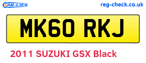 MK60RKJ are the vehicle registration plates.