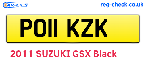 PO11KZK are the vehicle registration plates.