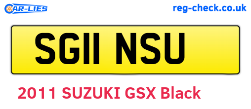 SG11NSU are the vehicle registration plates.