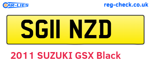 SG11NZD are the vehicle registration plates.