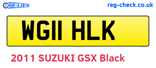 WG11HLK are the vehicle registration plates.
