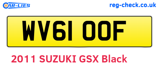 WV61OOF are the vehicle registration plates.