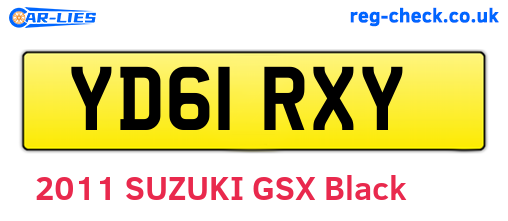 YD61RXY are the vehicle registration plates.