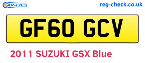 GF60GCV are the vehicle registration plates.
