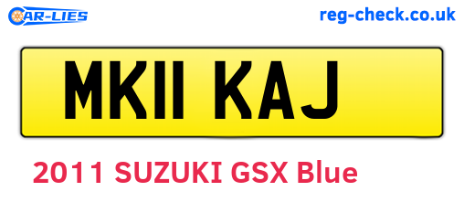 MK11KAJ are the vehicle registration plates.
