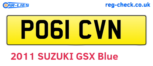 PO61CVN are the vehicle registration plates.