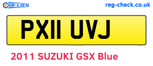 PX11UVJ are the vehicle registration plates.