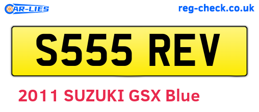 S555REV are the vehicle registration plates.
