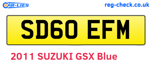 SD60EFM are the vehicle registration plates.