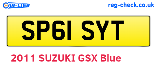 SP61SYT are the vehicle registration plates.
