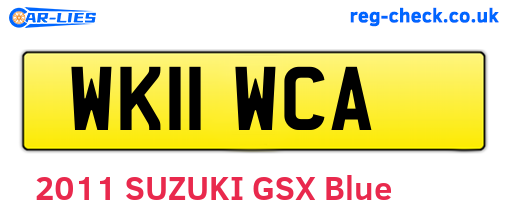 WK11WCA are the vehicle registration plates.