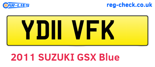 YD11VFK are the vehicle registration plates.