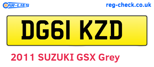 DG61KZD are the vehicle registration plates.